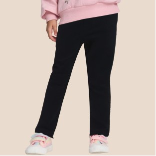 Black breathable textile pants for girls
