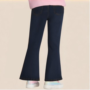 Dark blue fashionable flared jeans for girls