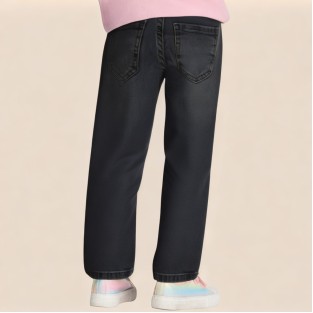 Washed and faded comfortable girls' jeans