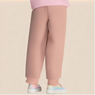 Pink elastic waist girls' athletic pants