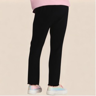 Black breathable textile pants for girls