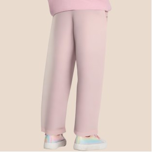 Cartoon-designed pink pants for girls