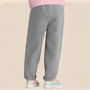 Gray elastic waist girls' sports pants