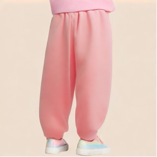 Pink ruffled pure cotton girls' pants