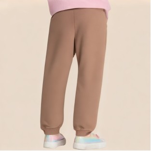 Brown lace-up girls' athletic pants
