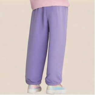 Purple warm fleece-lined girls' pants