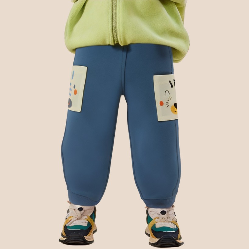 Blue comfortable elastic waist boys' sports pants
