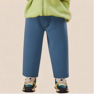 Blue simple straight-leg pants for boys