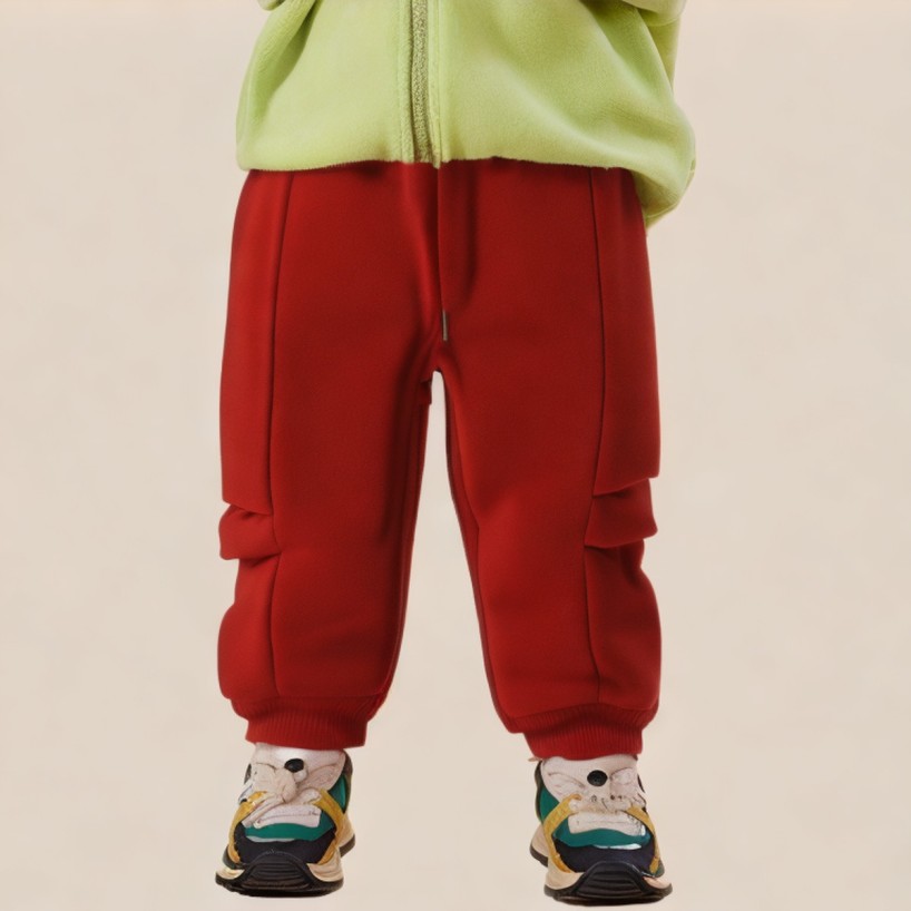 Red drawstring boys' athletic pants