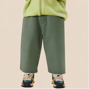 Green soft straight-leg boys' pants