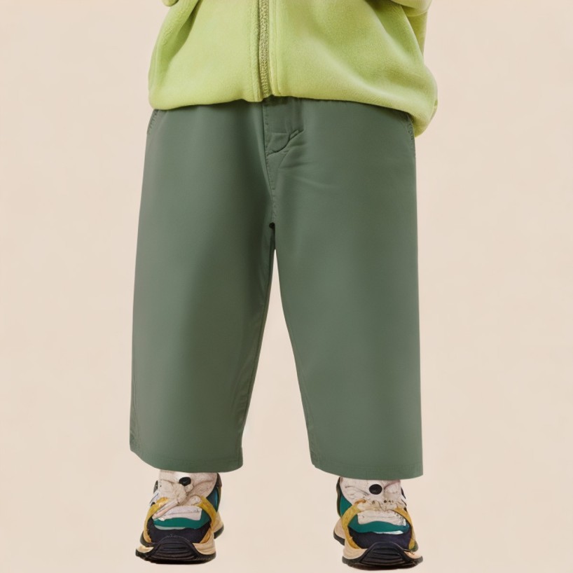 Green soft straight-leg boys' pants