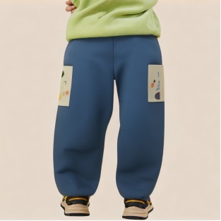 Blue comfortable elastic waist boys' sports pants