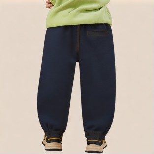 Washed denim drawstring pants for boys