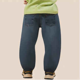 Blue washed durable boys' denim jeans