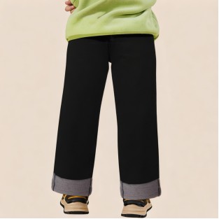 Black straight-leg durable boys' jeans