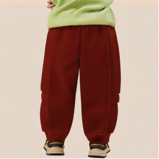 Red drawstring boys' athletic pants